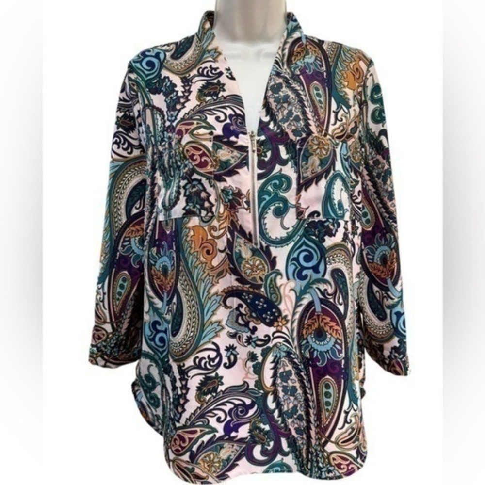 GORDON SMITH TOP IN PINK PAISLEY